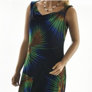 Evan-Picone dress black with tropical design summer dress 4